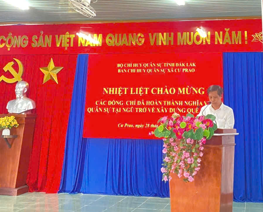Xã Krông Nô tổ chức Lễ gặp mặt, đón quân nhân hoàn thành nghĩa vụ quân sự tại ngũ trở về địa phương năm 2026