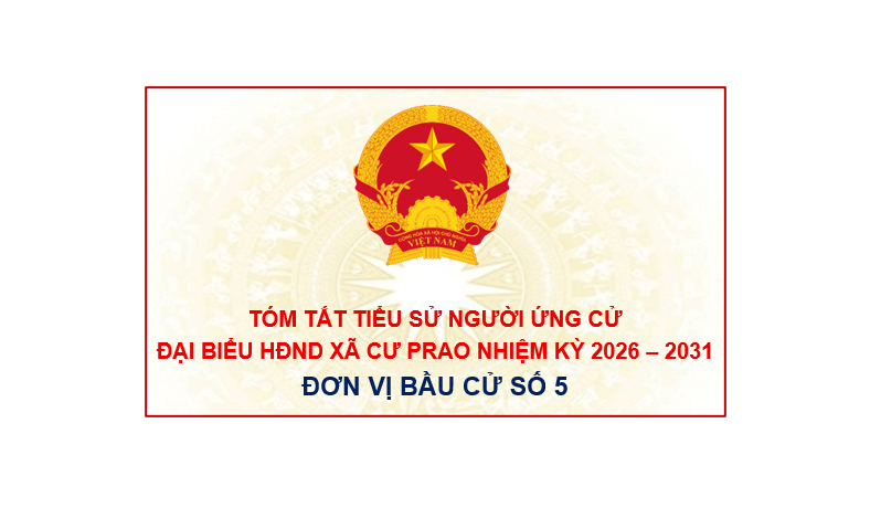 (Infographic) Tiểu sử tóm tắt các ứng cử viên đại biểu HĐND xã Krông Nô, nhiệm kỳ 2026 – 2031: Đơn vị bầu cử số 5