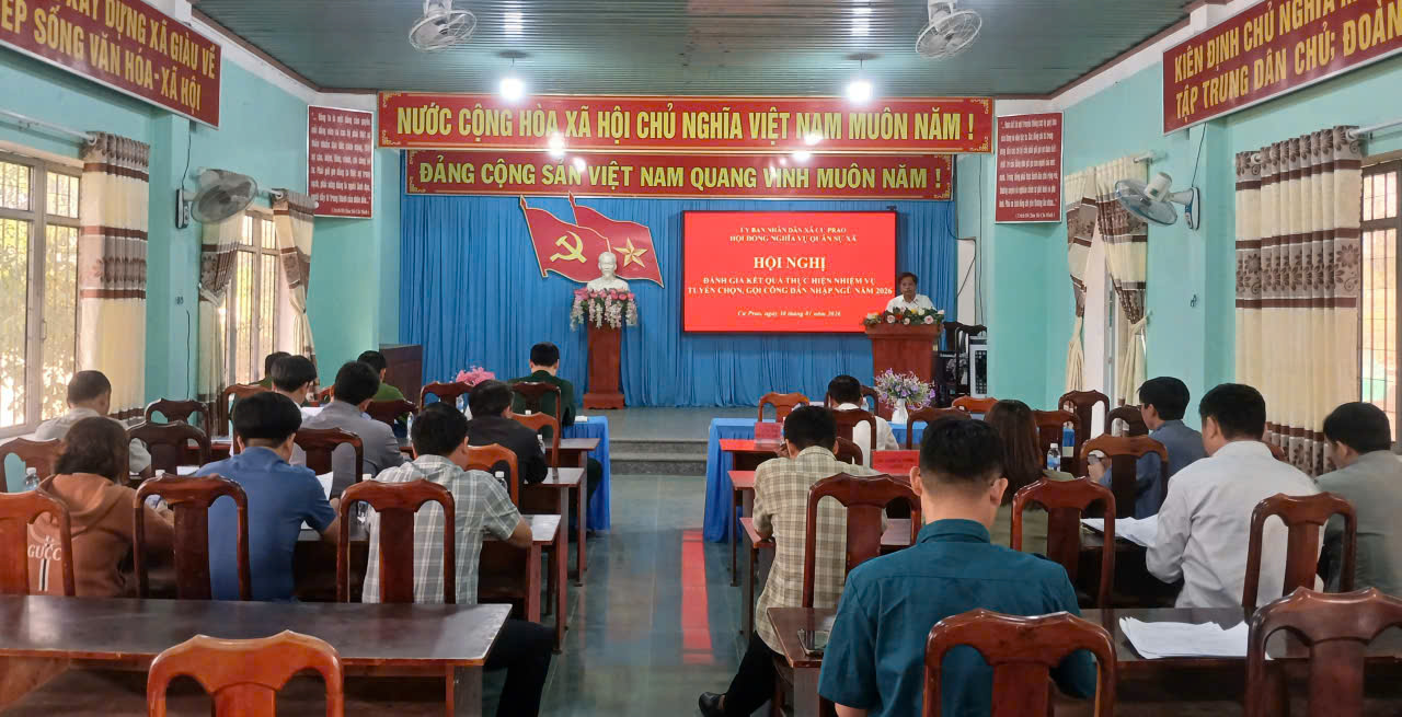 Hội đồng Nghĩa vụ quân sự xã Krông Nô đánh giá kết quả tuyển chọn, gọi công dân nhập ngũ năm 2026