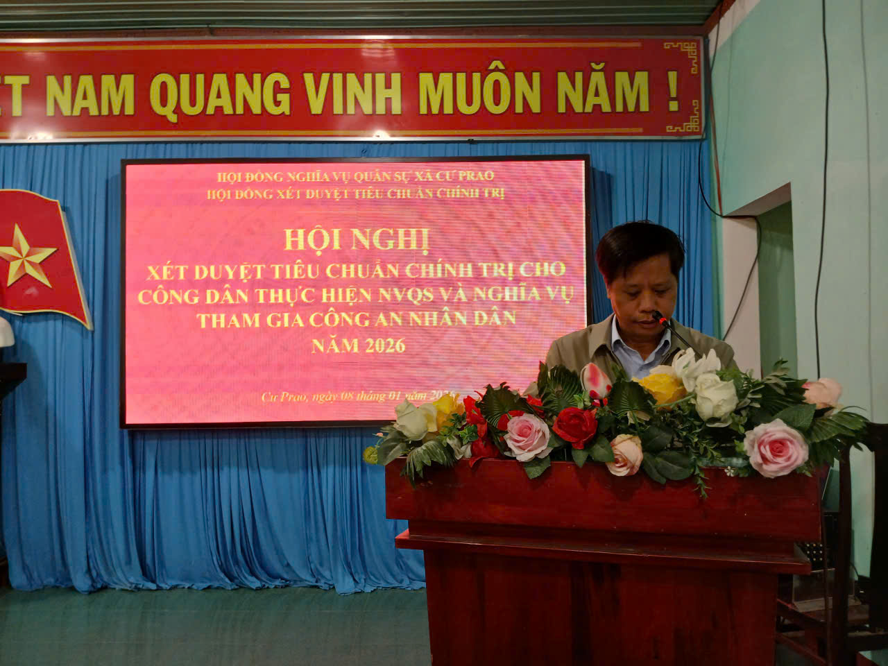 Xã Krông Nô tổ chức hội nghị xét duyệt tiêu chuẩn chính trị trong tuyển chọn, gọi công dân nhập ngũ năm 2026