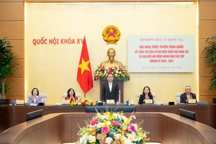 Hội nghị trực tuyến toàn quốc triển khai công tác bầu cử đại biểu Quốc hội khóa XVI và đại biểu HĐND các cấp nhiệm kỳ 2026 - 2031